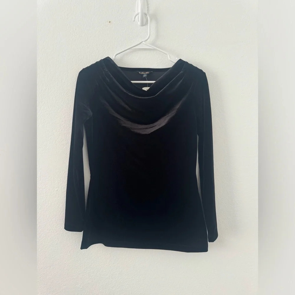 Brooks Brothers Velvet Draped Neck Top Dressy Festive Holiday Party NWT Size XS